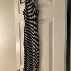 Black and White Stripe Long Dress